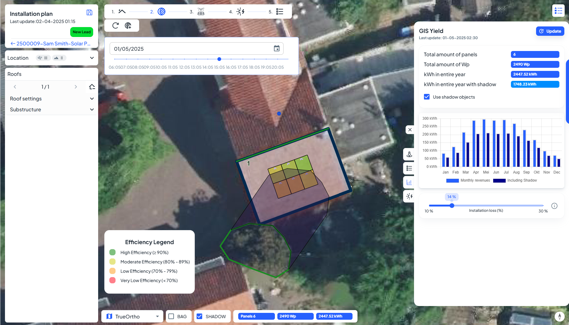 Introductie van de nieuwe PV-Designer: eenvoudiger ontwerp van zonnepanelen, slimmere schaduwanalyse en nauwkeurigere ROI | OpusFlow shadow analysis | OpusFlow