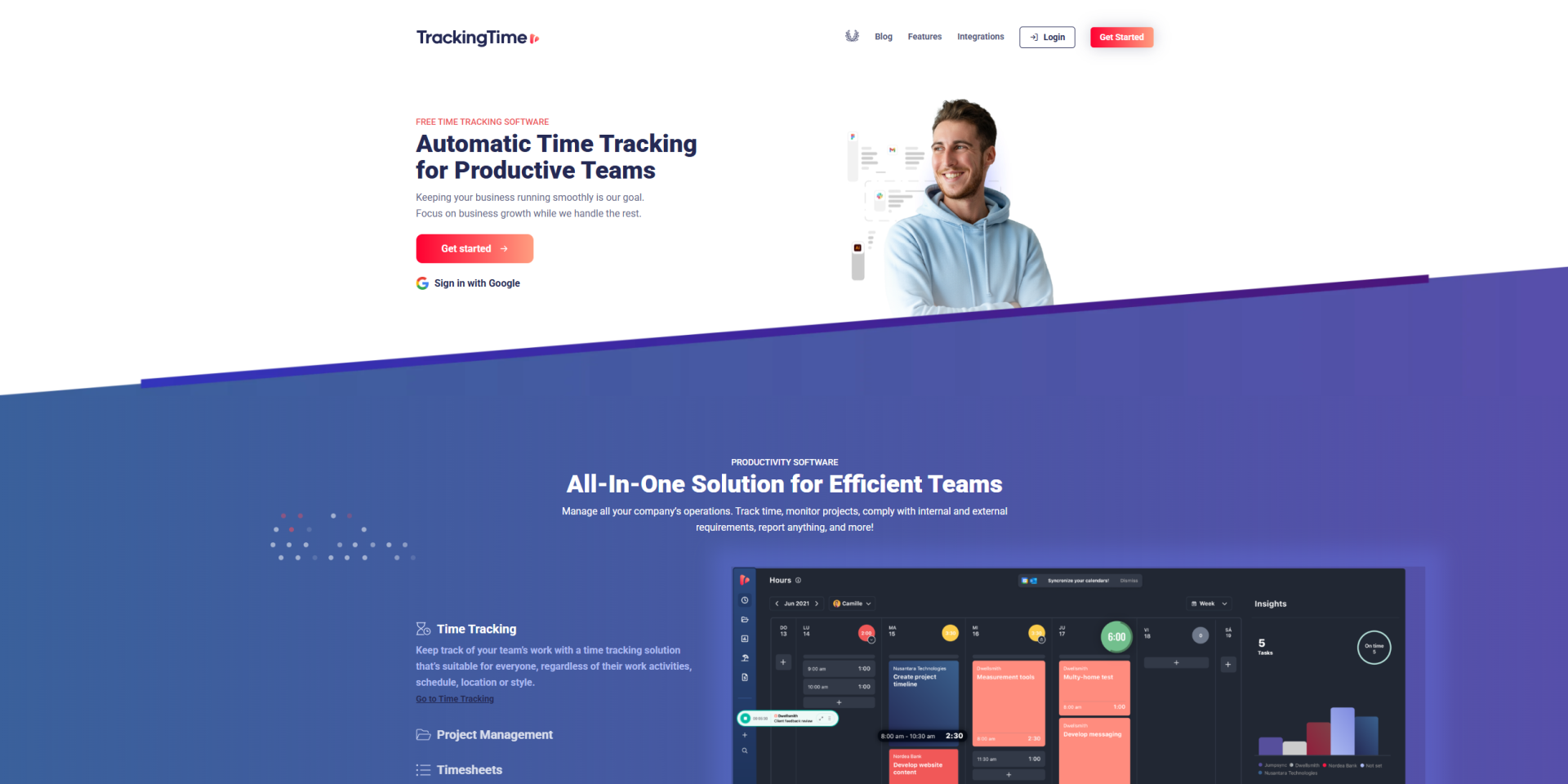 Tracking Time homepage | Time registration tool: 4 Best Dutch options that Boost productivity | OpusFlow