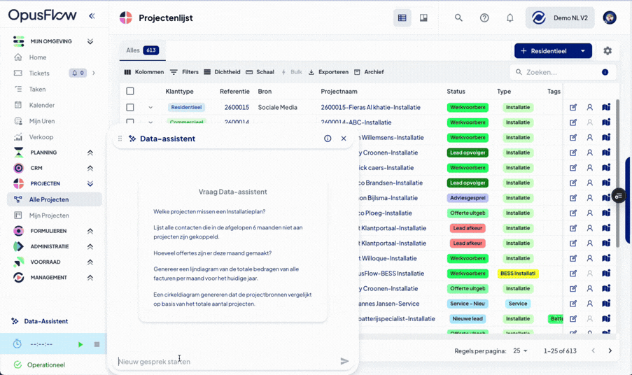 Vraag T.O.N.I Opus AI voor ERP - Welke van mijn accountmanagers presteerde het beste qua gemaakte offertes in Q4 van 2025?