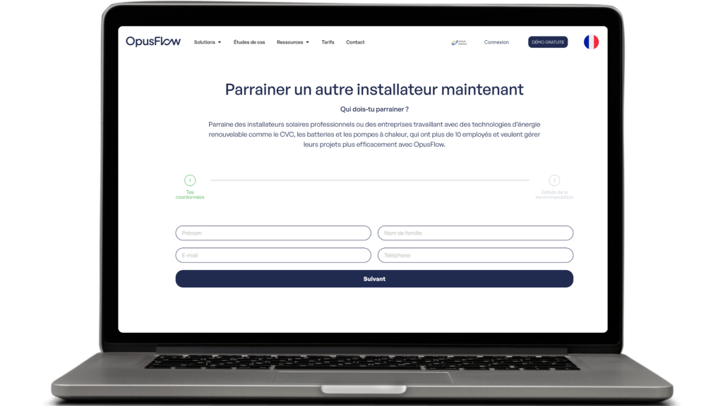 Referral page | OpusFlow