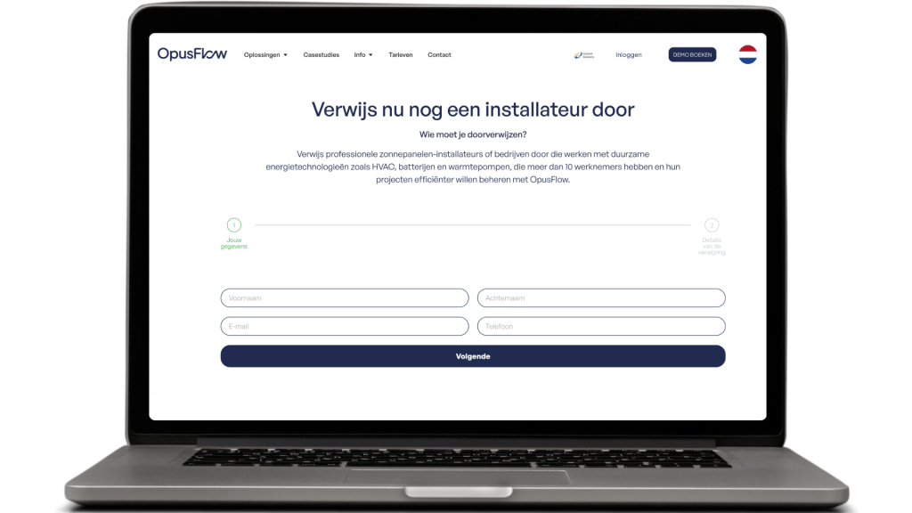 Word lid van het OpusFlow-referralprogramma | OpusFlow Referral page | OpusFlow